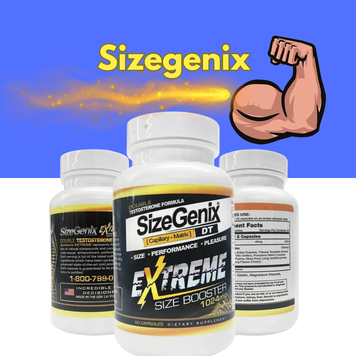 1x SizeGenix 60 Tabs Men’s Health Supplement for Enlargement Size | WorldWide