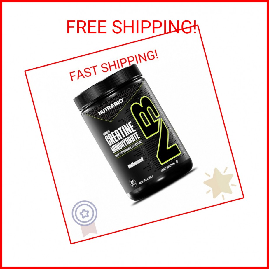 NutraBio Pure Micronized Creatine Monohydrate Powder Supplement, Unflavored, (30