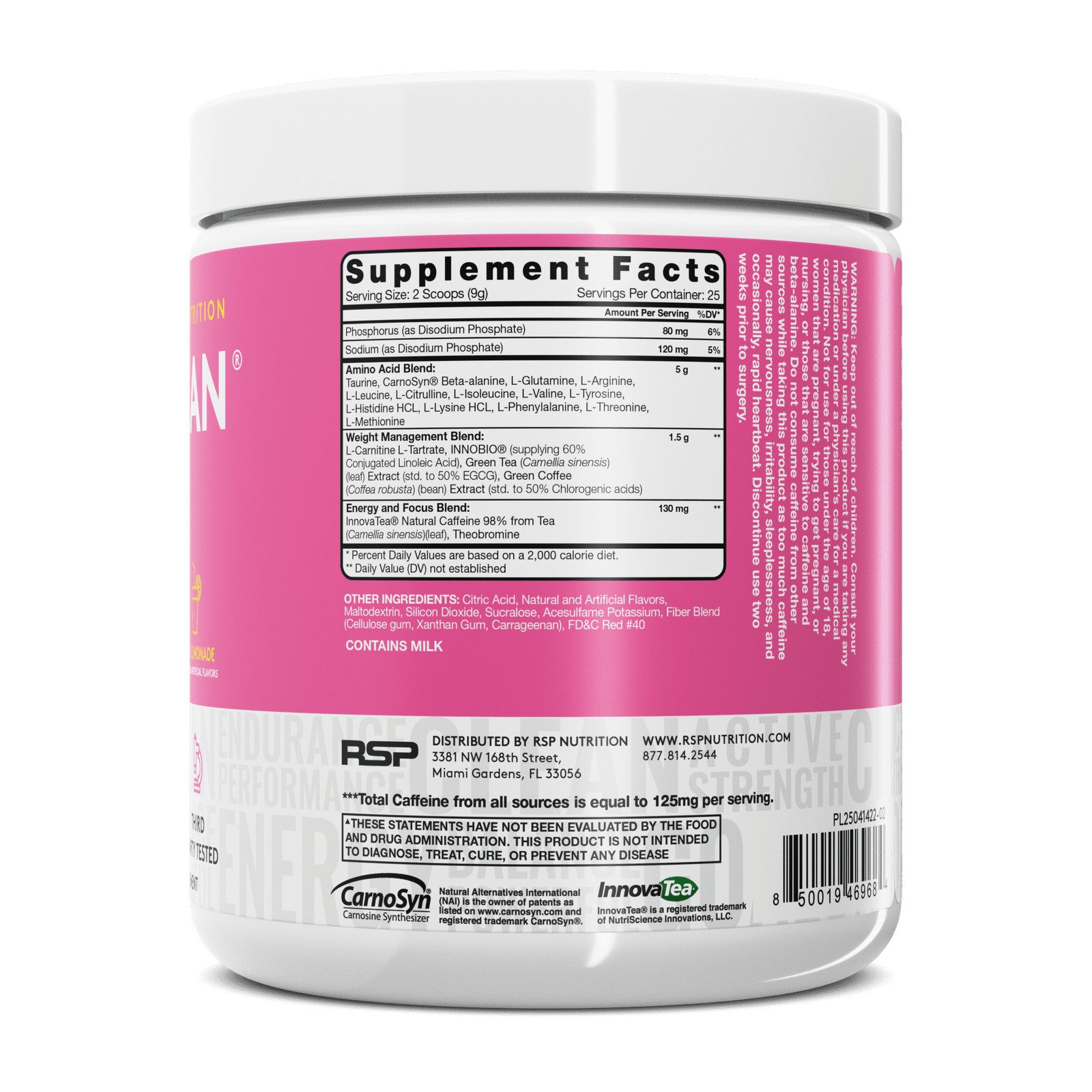 RSP Nutrition AminoLean Pre Workout Powder with BCAAs, Amino Acid Energy