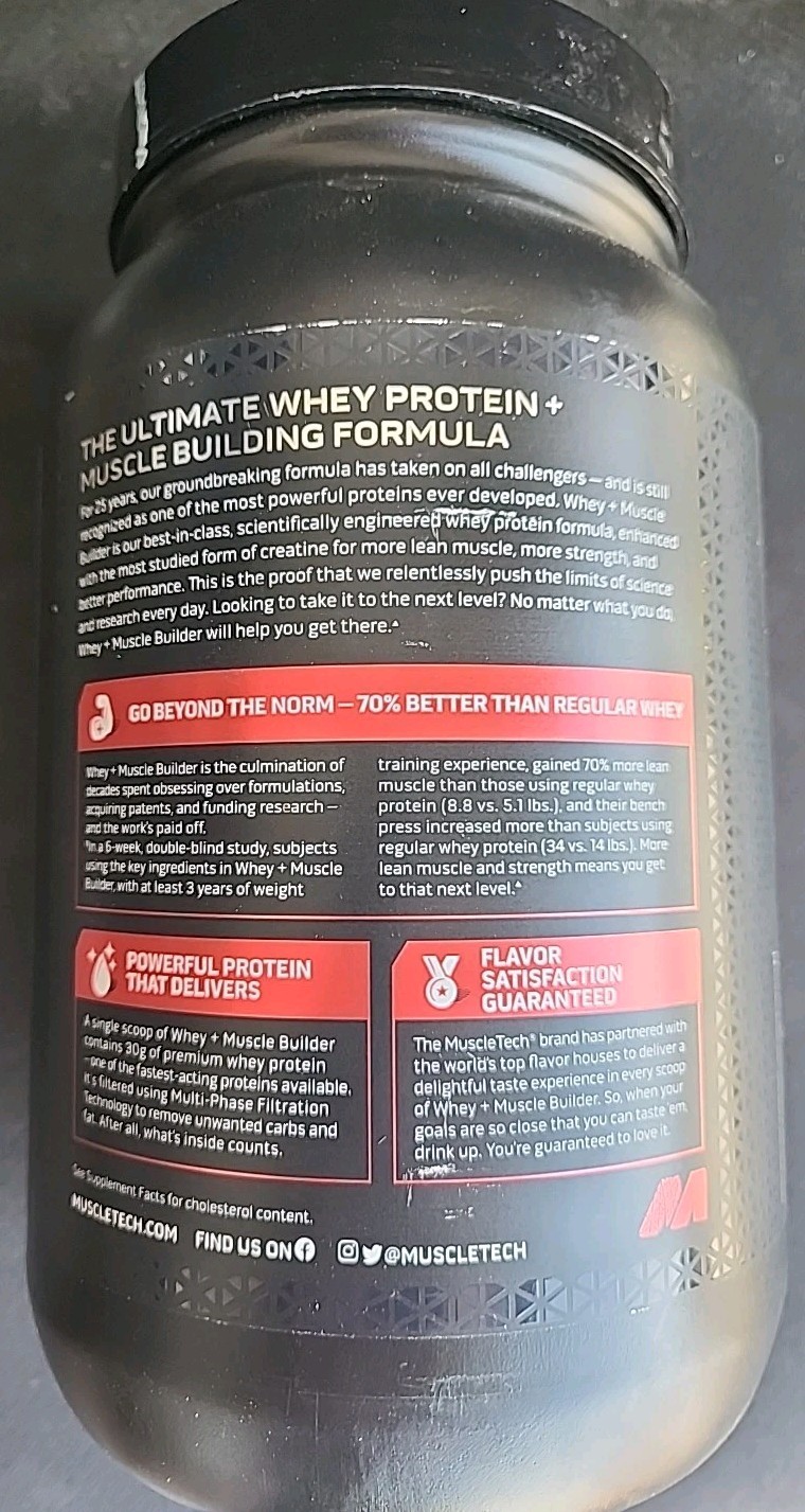1 MuscleTech Whey + Muscle Builder 30G Protein Powder, Vanilla Cream 12/26