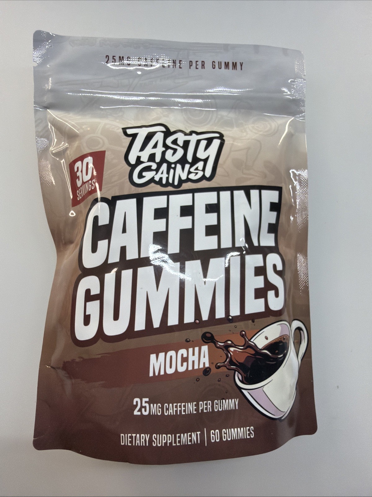 Tasty Gains Mocha Caffeine Gummies Energy Focus Boost Caffeine Gummies For Men