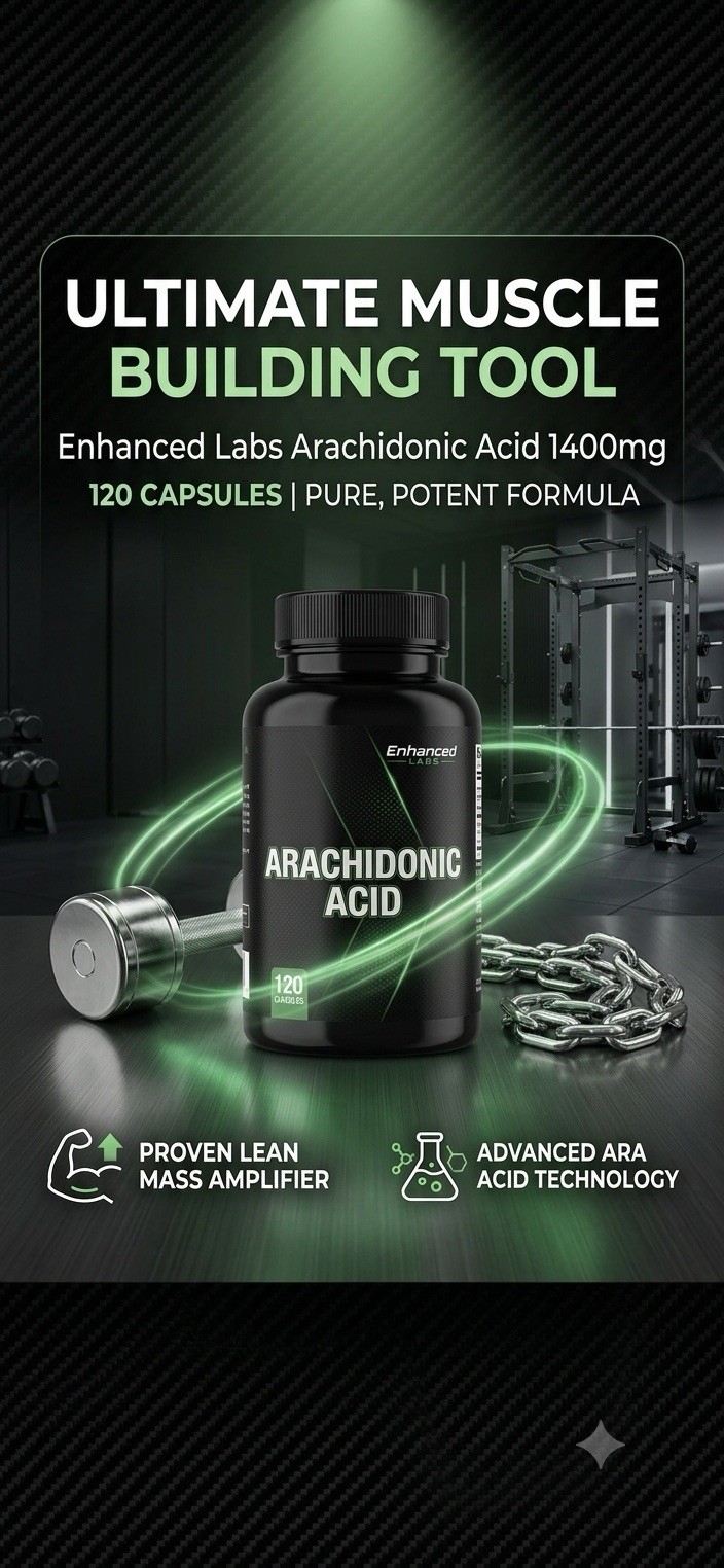Enhanced Labs Arachidonic Acid 1400mg Muscle Building Lean Mass Supplement120ct