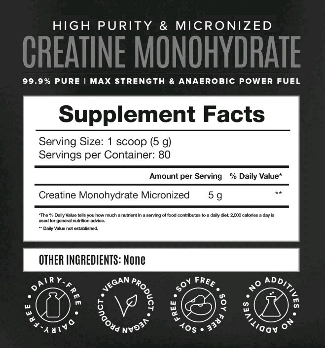BIRDMAN Micronized Creatine Monohydrate Powder 80 Servings 400 g Exp. 4/2028
