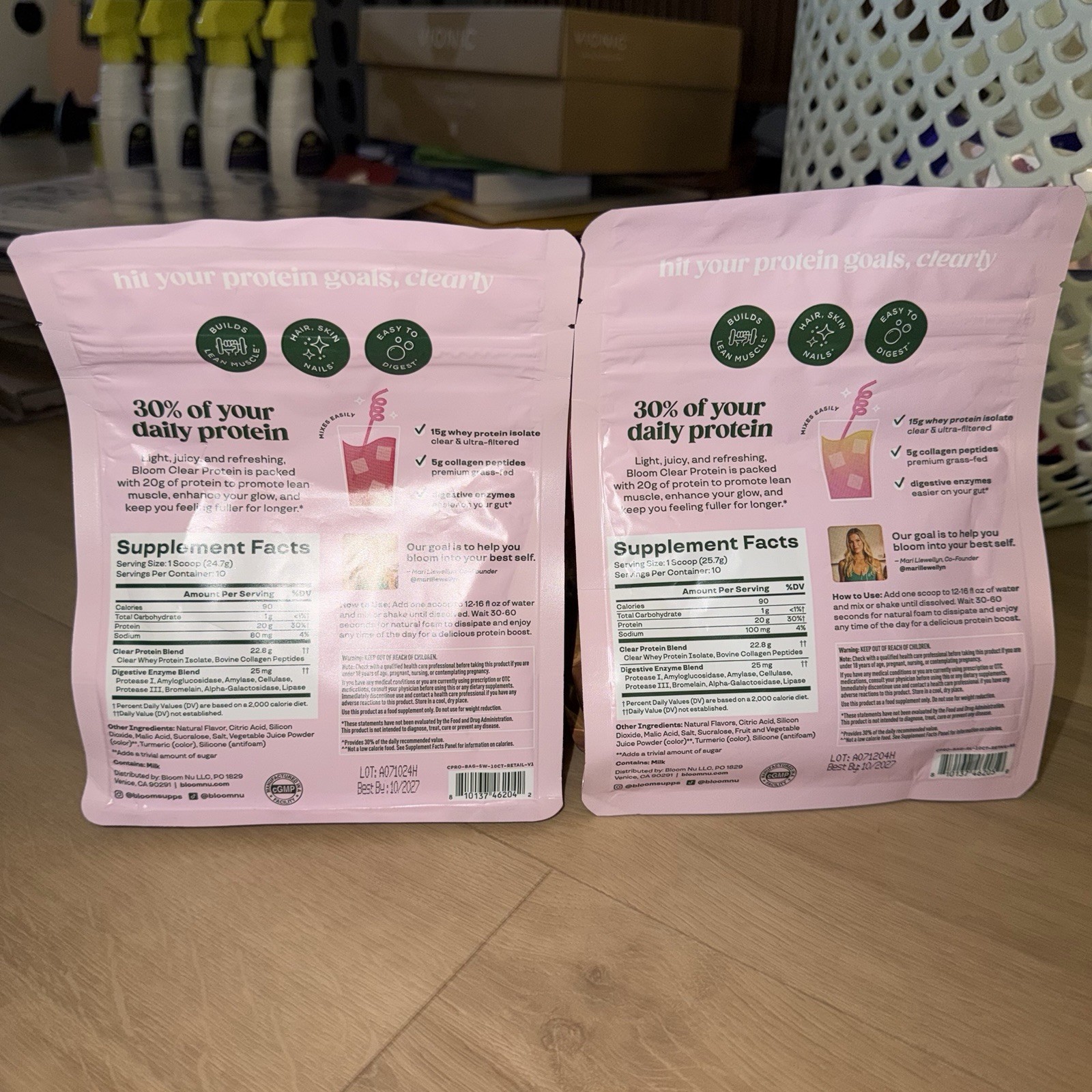 Bloom Clear Protein Bundle Strawberry Watermelon & Raspberry Lemon 10 Servings