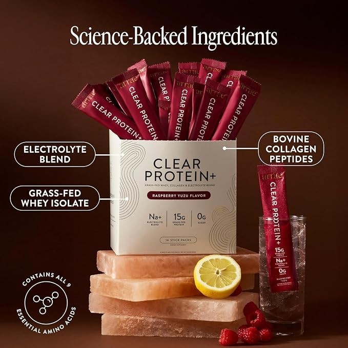 Arrae Clear Protein+ Raspberry Yuzu 30 Stick Packs Grass-Fed Whey Collagen NEW