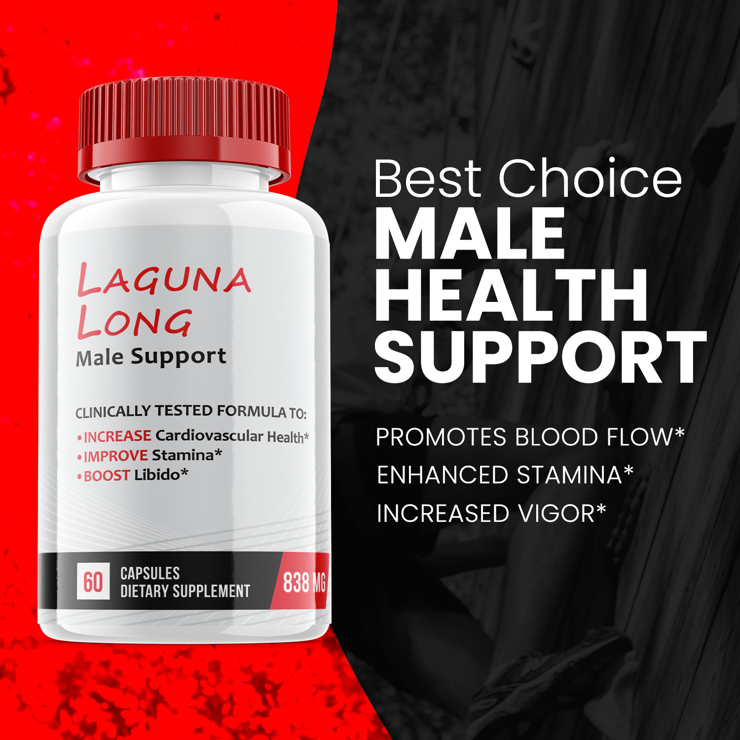 (5 Pack) Laguna Long Male Support Capsules, Mens Vitality Support (300 Capsules)