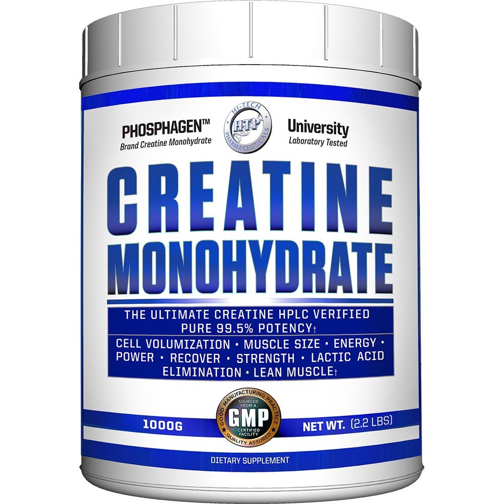 Hitech Pure CREATINE Monohydrate Phosphagen Brand HPLC 1000 Grams 2.2 Lb