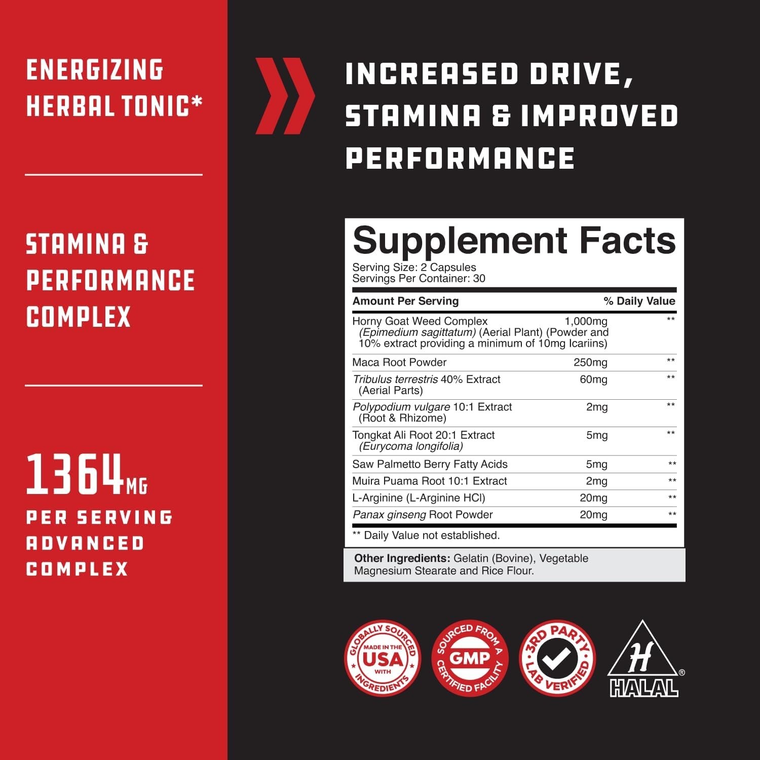 Legal STEROID ANABOLIC pills BULKING Testosterone Booster MUSCLE GROW, 60 caps
