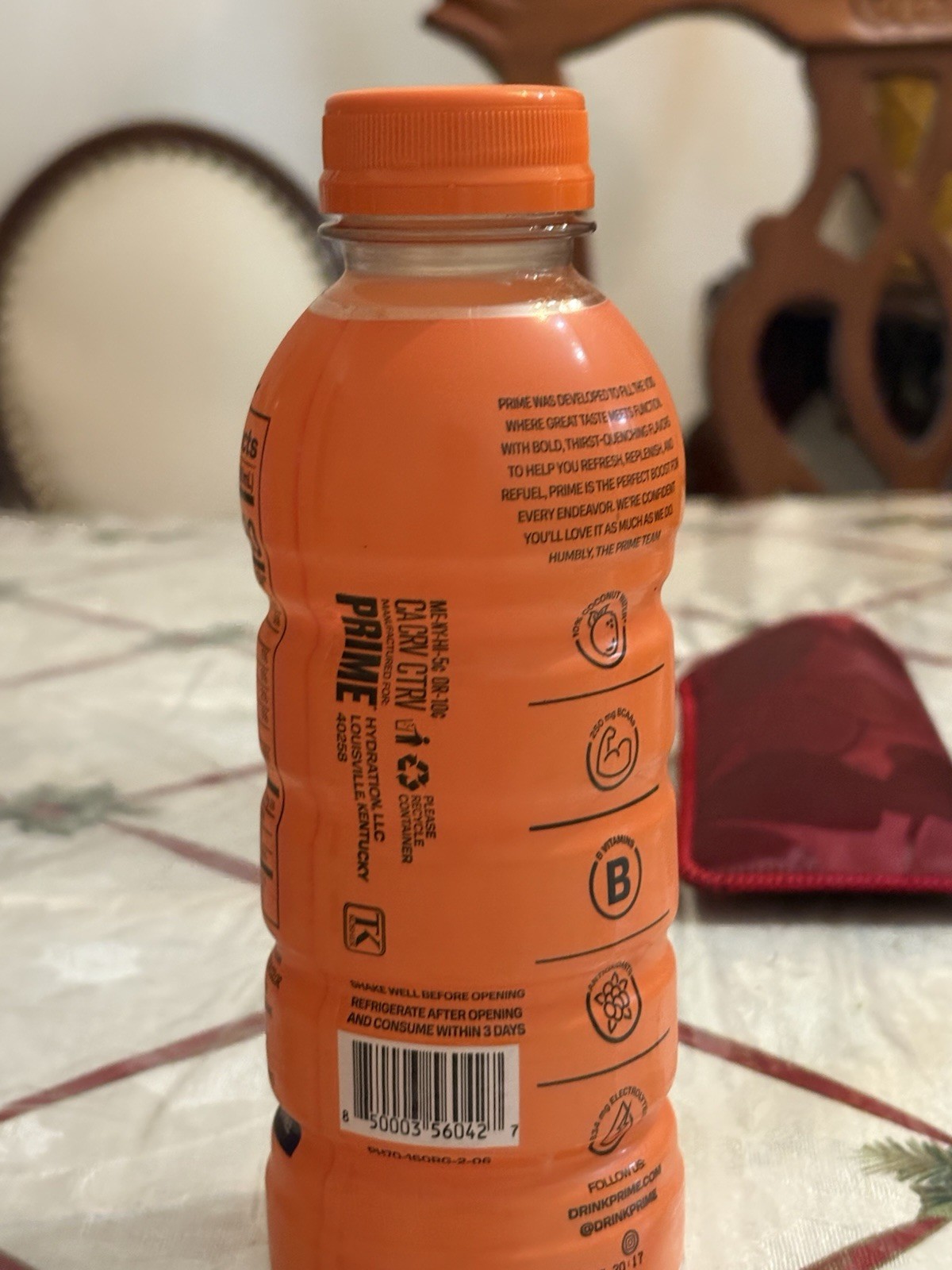 Orange Prime Hydration Drink 16.9oz Bottle Logan Paul KSI New Discontinued