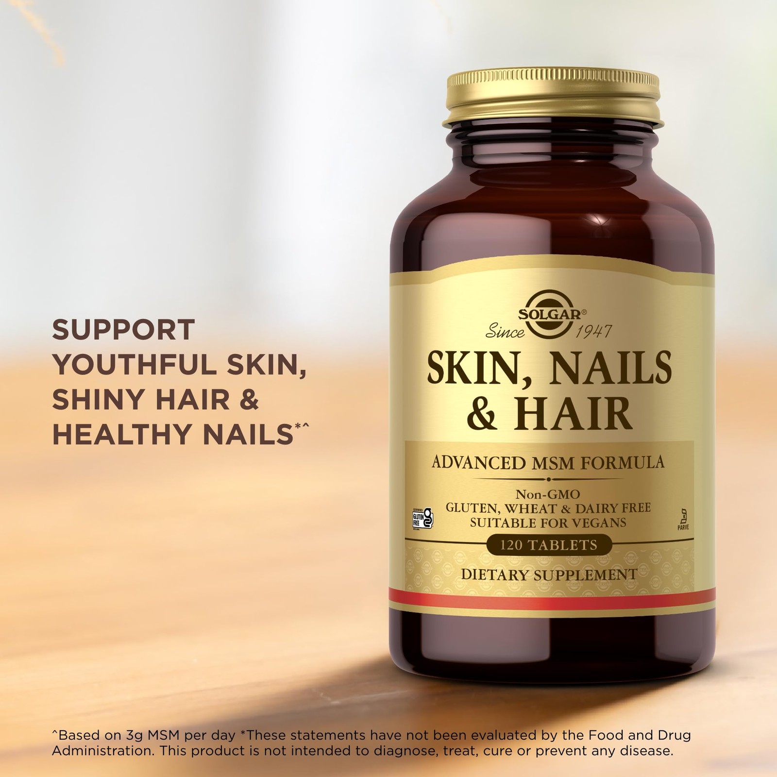 Solgar Skin Nails Hair – 120 Tablets Pack Of 2 – Advanced Msm Formula – Non Gmo