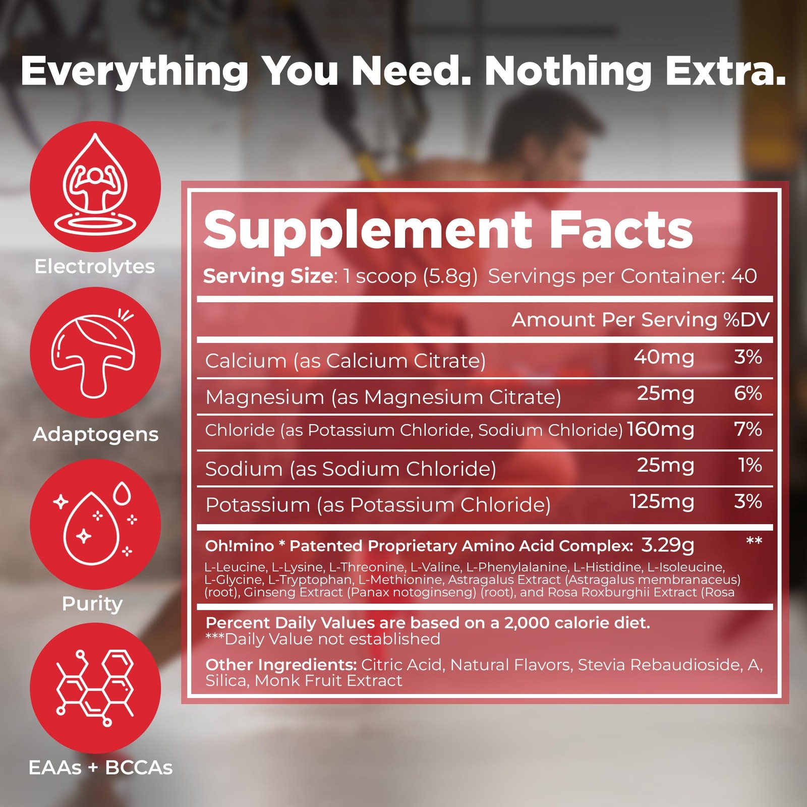 Oh!mino Amino Acid Energy Blend – Sugar-and-Stimulant-Free, Pre-Post Workout Pow