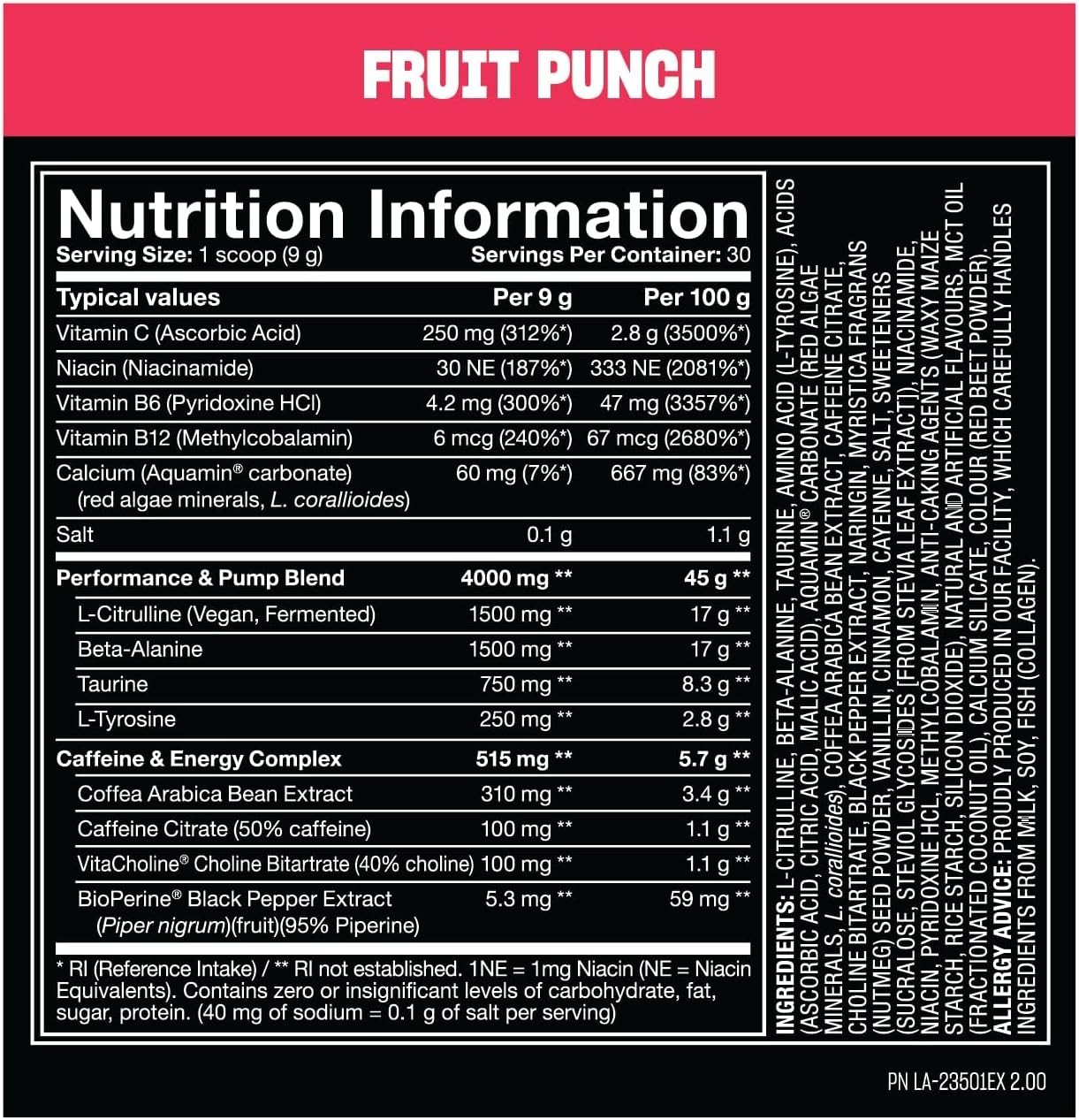 Fit Foods Mutant Madness Fruit Punch 270 g / 9.52 oz Each (Pack of 4)