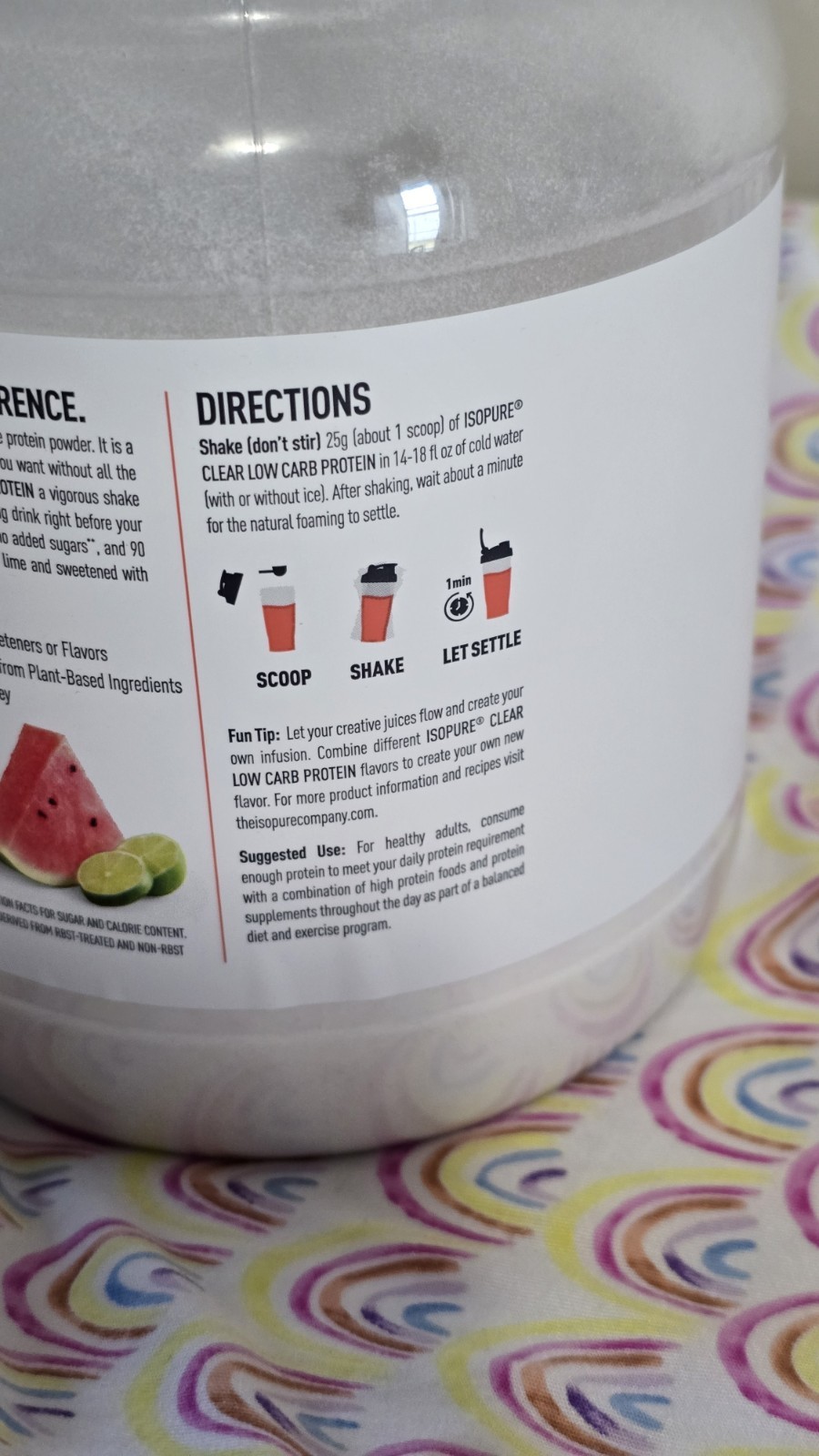 Isopure Clear Whey Isolate Protein 20g, Watermelon Lime, 16 Servings, 14.1oz