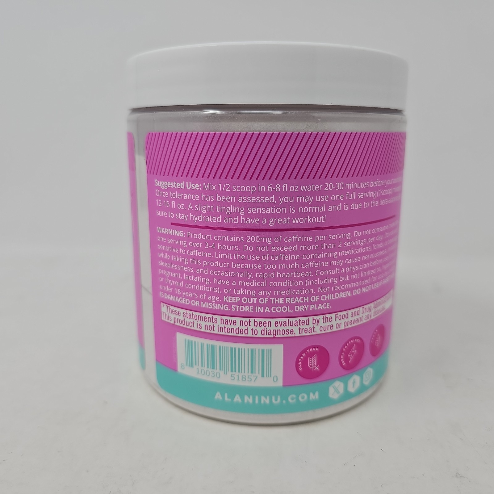 Alani Nu Pre Workout Powder Pink Slush 30 Servings 11.4 Oz. Exp 02/2028