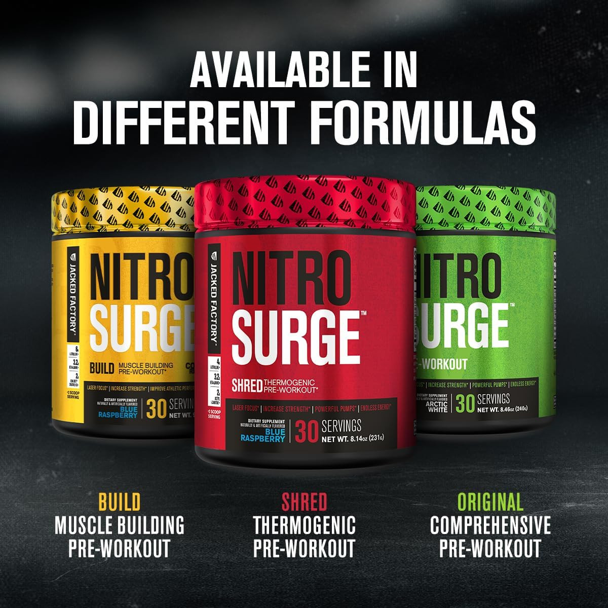 NITROSURGE Shred Pre Workout Supplement – Energy Booster, Instant Strength Ga…
