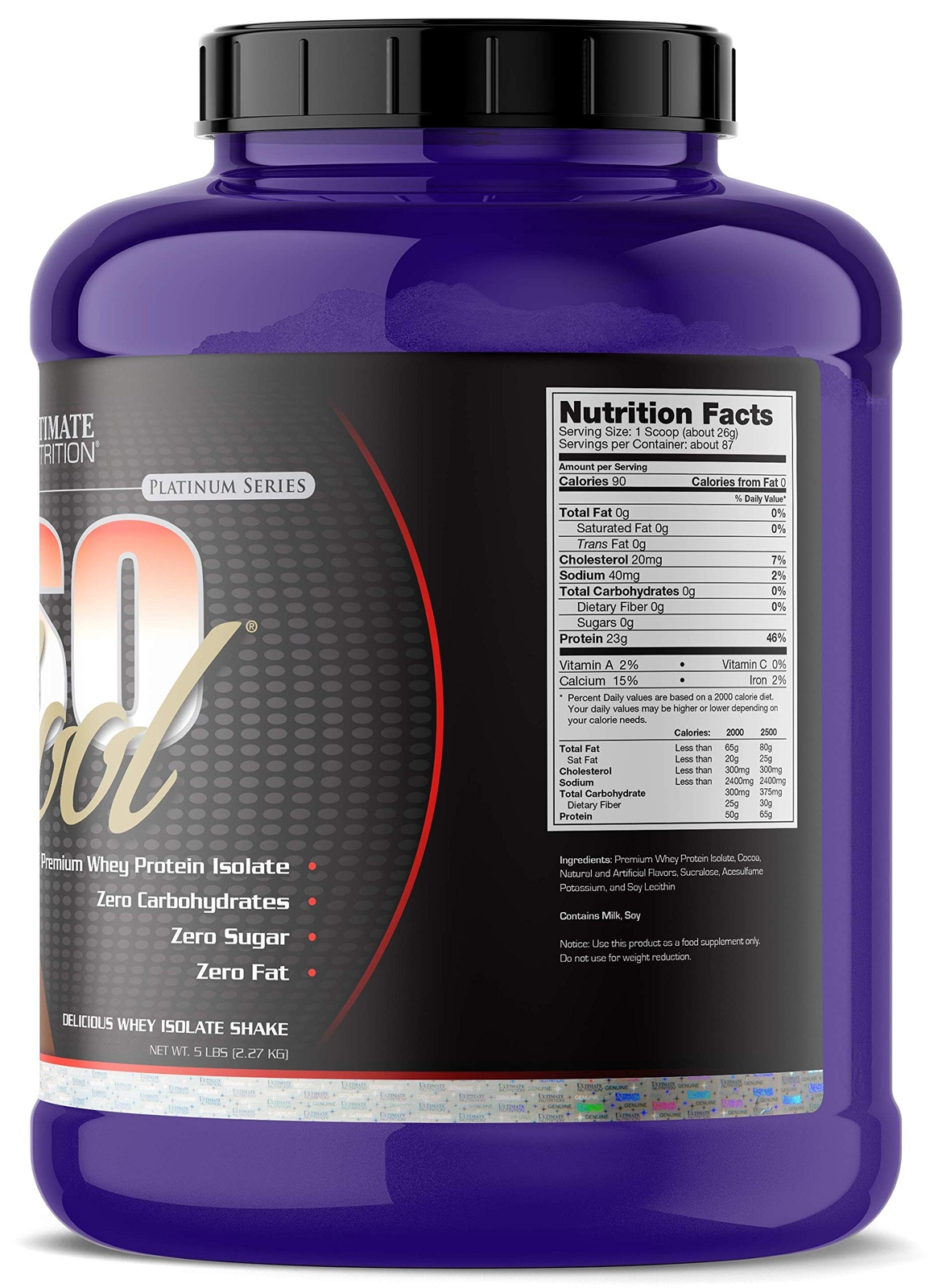 Ultimate Nutrition ISO Cool Whey Isolate Protein Powder – Keto-Friendly – Sugar