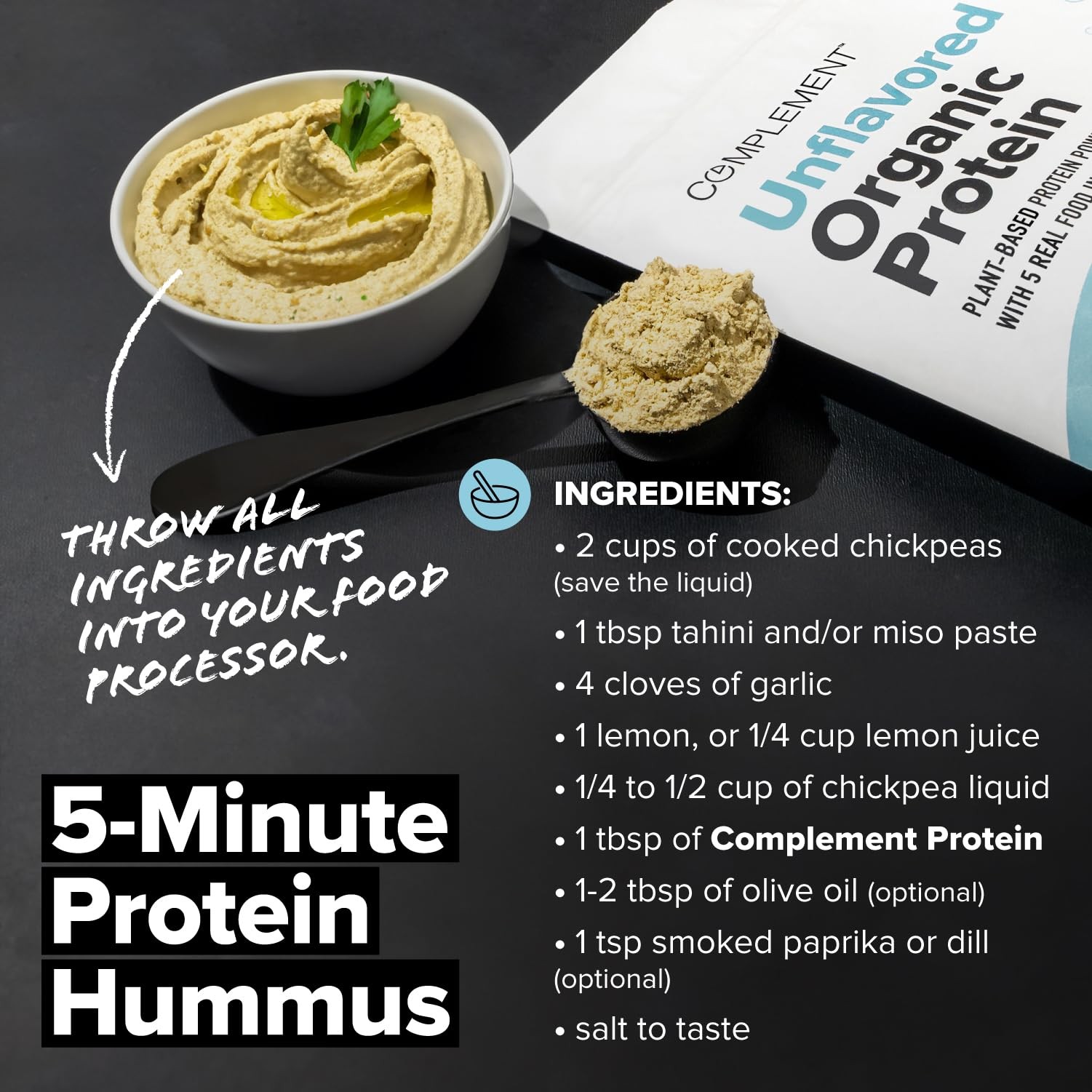 Complement 15g Vegan Unflavored Plant-Based Protein 15 Servings (Pack of 1)