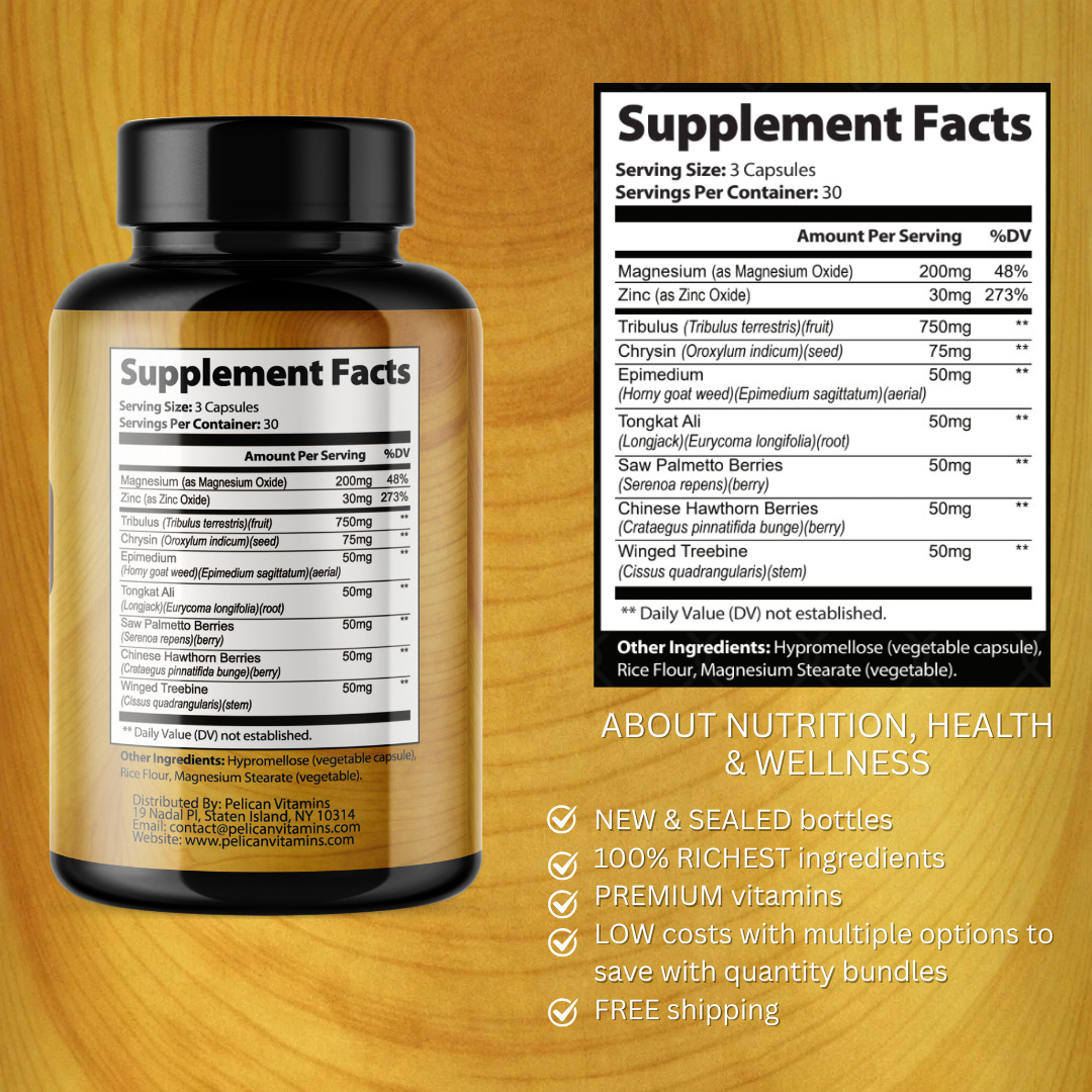 Madeirada- Bodybuilding & Men’s Health Support- 12 Bottles- 1080 Capsules