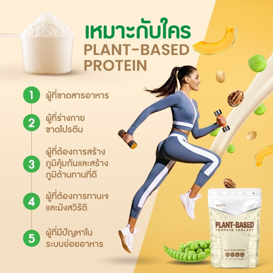 2 lb. Mattle Plant-Based Protein Powder 0%Sugar Vegan From 7 Types Of Plants DHL