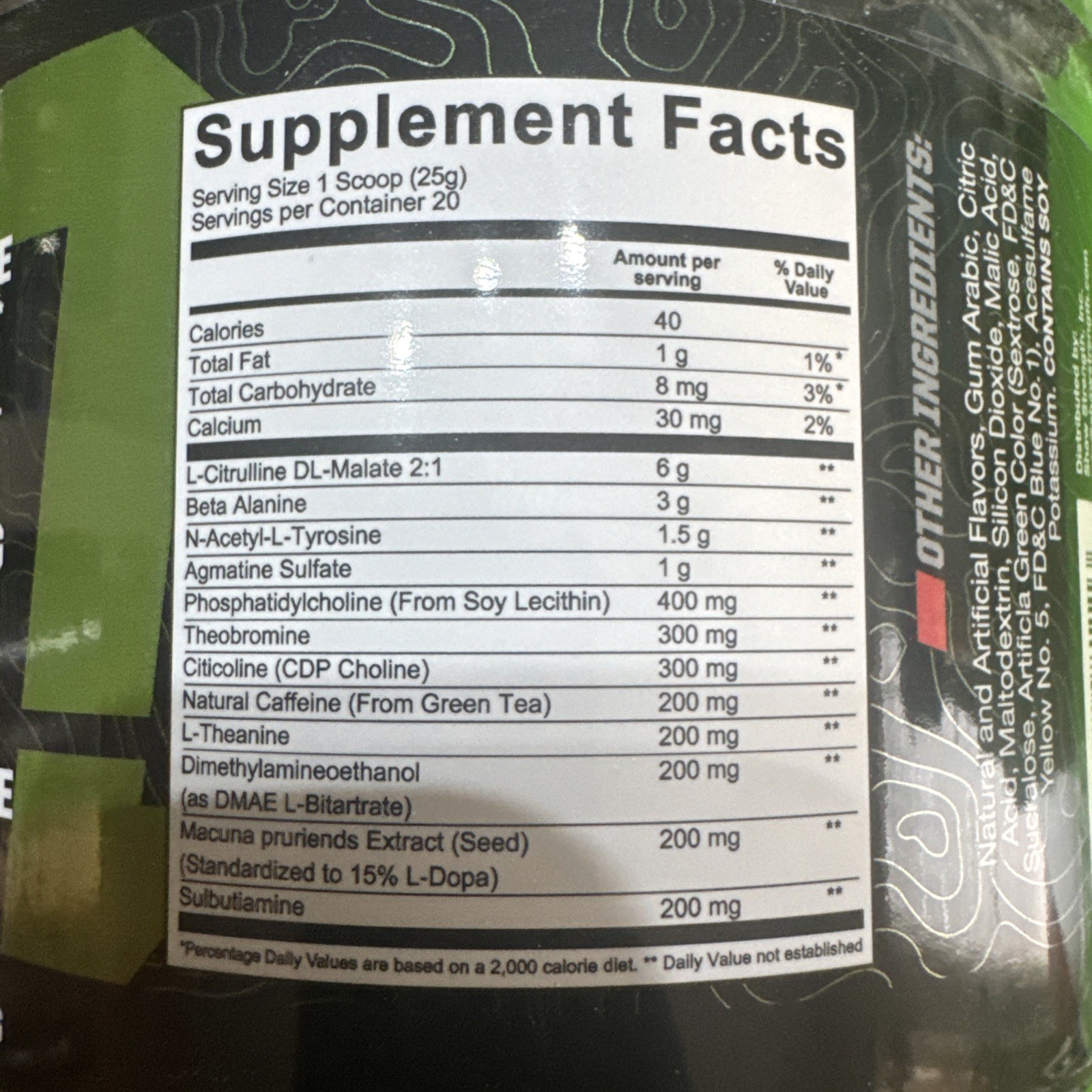 UNDEFINED NUTRITION PRE WORKOUT GREATNESS EXTREME 11/27
