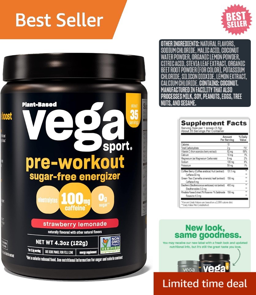 Sport Sugar Free Pre-Workout Energizer, Strawberry Lemonade – Pre Workout Pow…