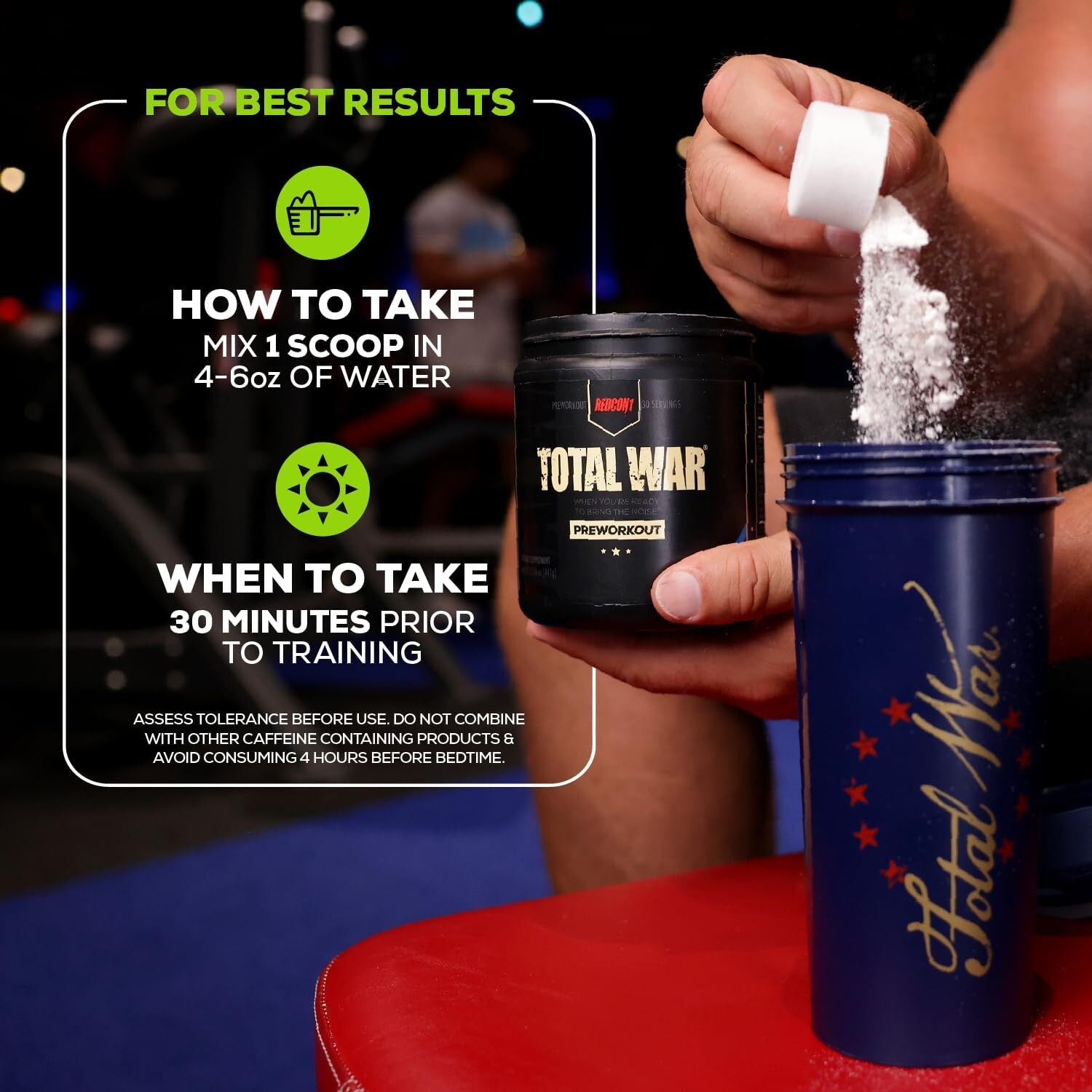 REDCON1 Total War Preworkout Contains 320mg of Caffeine from Green Tea, Juniper