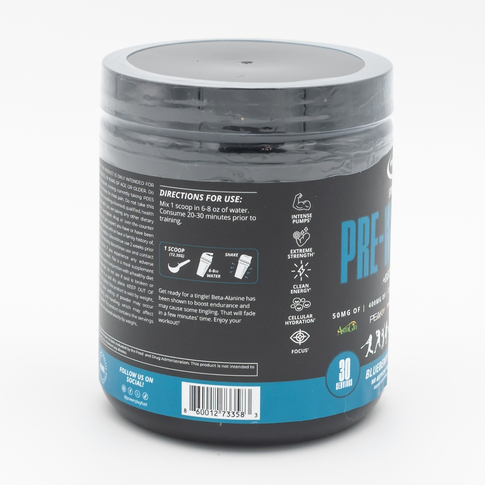 Power Play Fuel Stim Free Hydrating Pre-Workout Powder – Blueberry Pomegranate