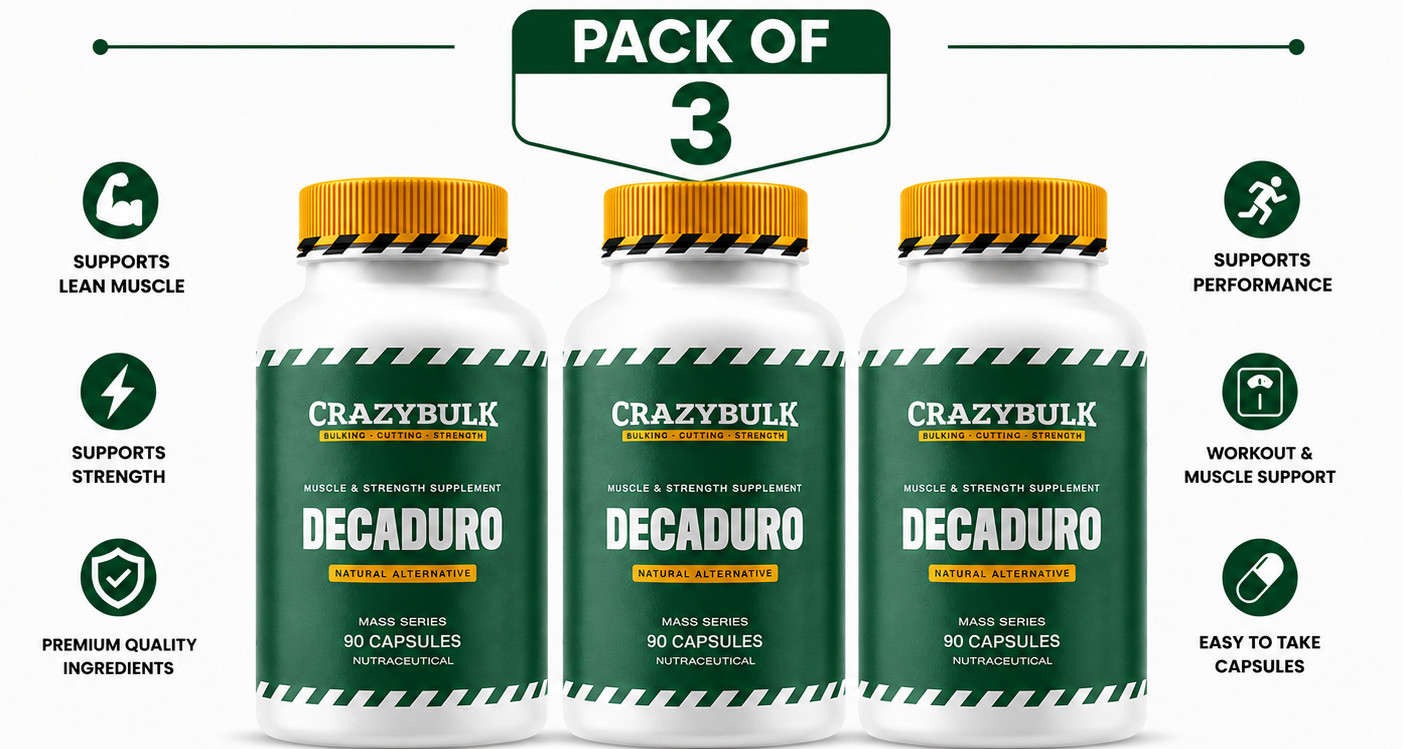 CrazyBulk Decaduro Stack Recovery Energy Workout 90 capsules Pack of 3