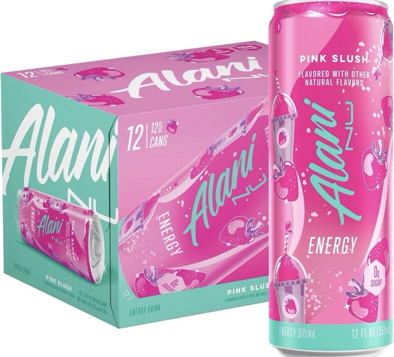 Alani Nu Energy Drink 0g Sugar Pink Slush 12 Pack 🍧