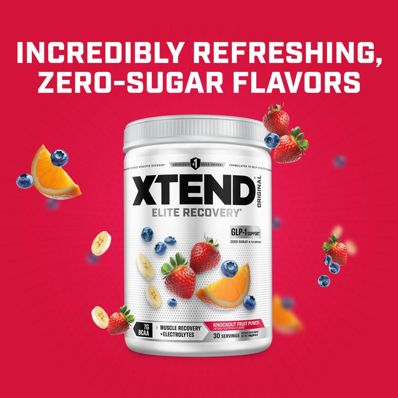 Zero Sugar BCAA Powder – 7g BCAAs, 30 Servings, Muscle Recovery & Energy Boost