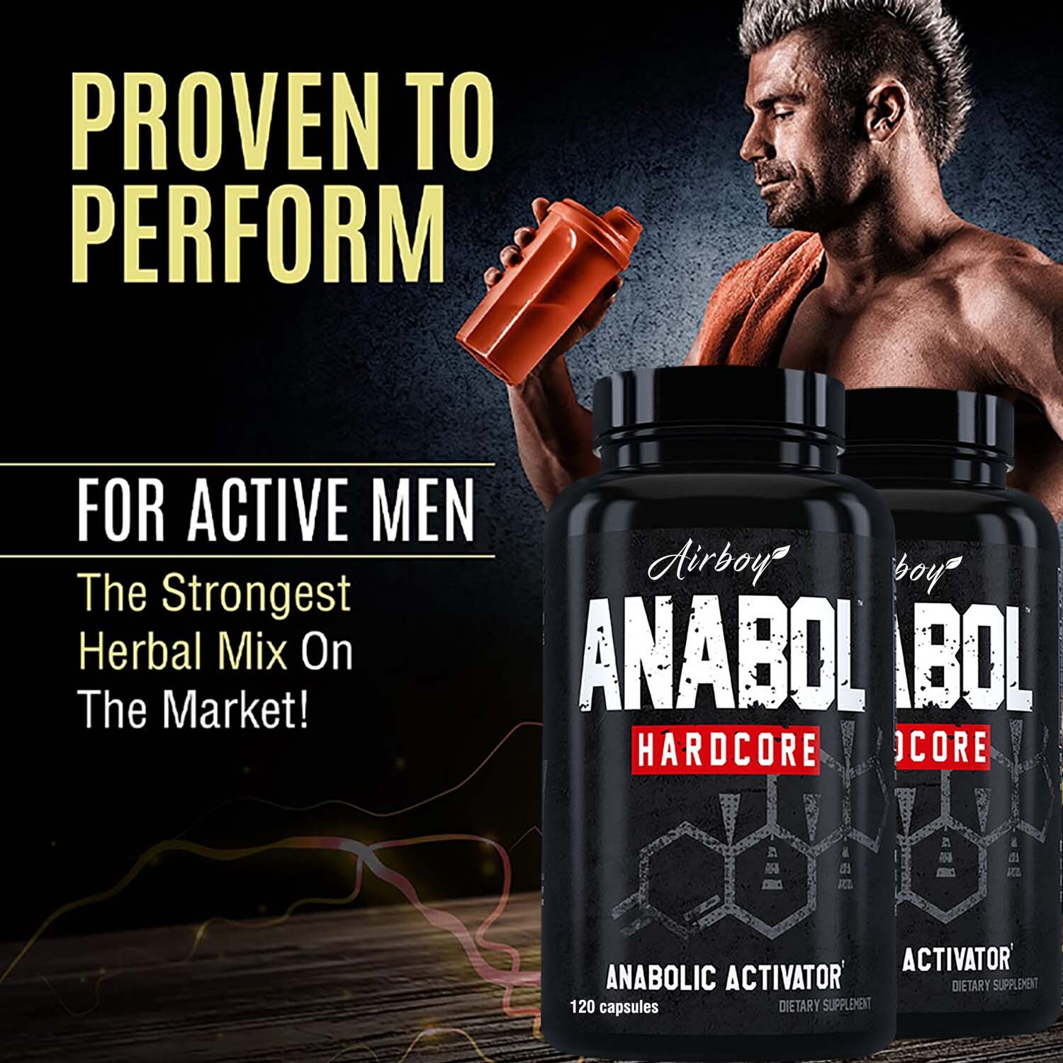 120pcs Anabolic Activator- Muscle Builder,Testosterone Booster, Energy Endurance
