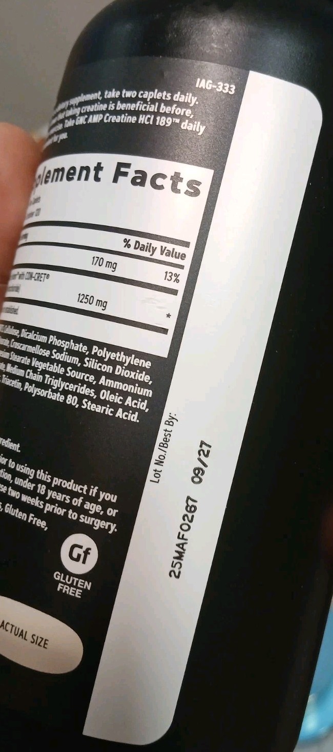 GNC AMP Creatine HCl 189 Pills, Clinically Proven 240 Count, Exp 2027