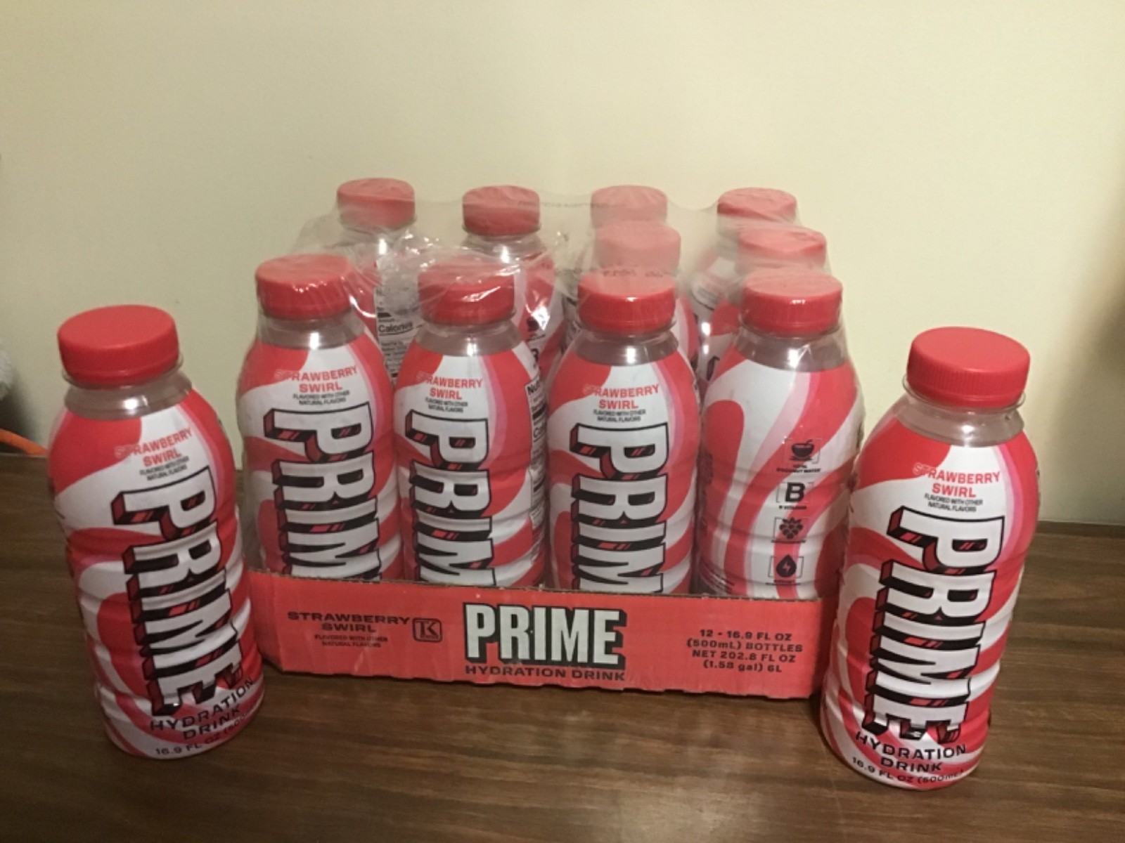 12 Bottles Of 16.9 Oz Exclusive Strawberry Swirl Prime Hydration Drink Exp 10/27