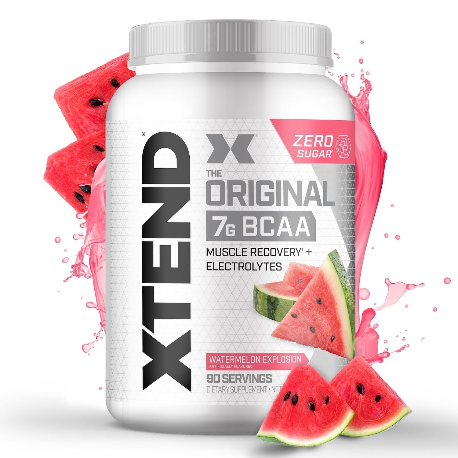 BCAA Powder for Muscle Recovery & Hydration, 7g BCAAs, Sugar Free, Watermelon, 9
