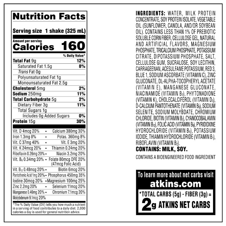 Atkins Protein Shake Strawberry Flavored, 15g Protein, Keto Friendly, 11 fl oz,