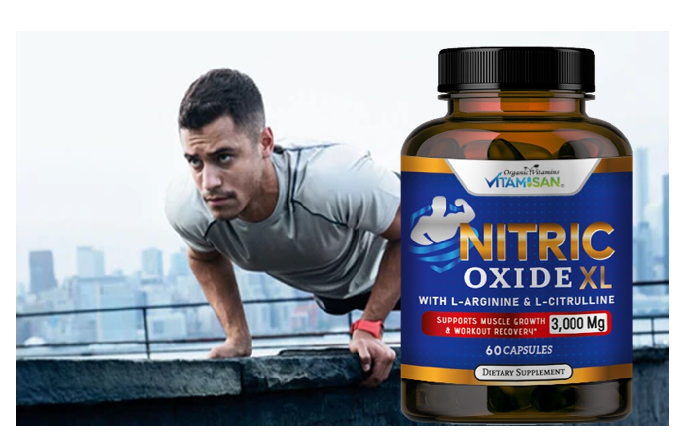 Nitric Oxide Booster L-Arginine, L-Citrulline 3000mg 120 Caps HIGHEST POTENCY