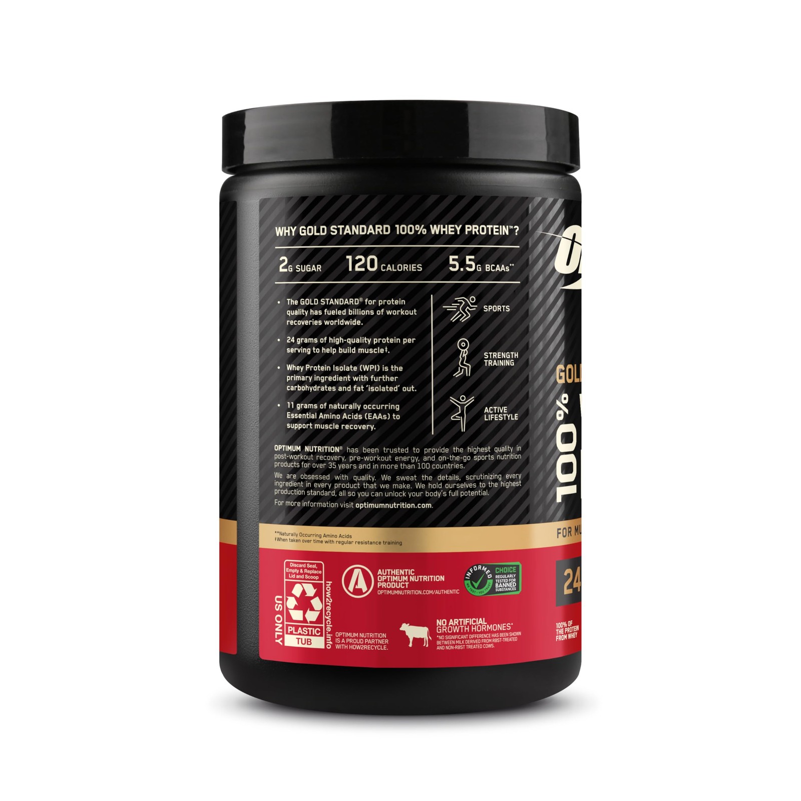 Optimum Nutrition Gold Standard 100% Whey Protein Powder Cinnamon Roll 0.68lb