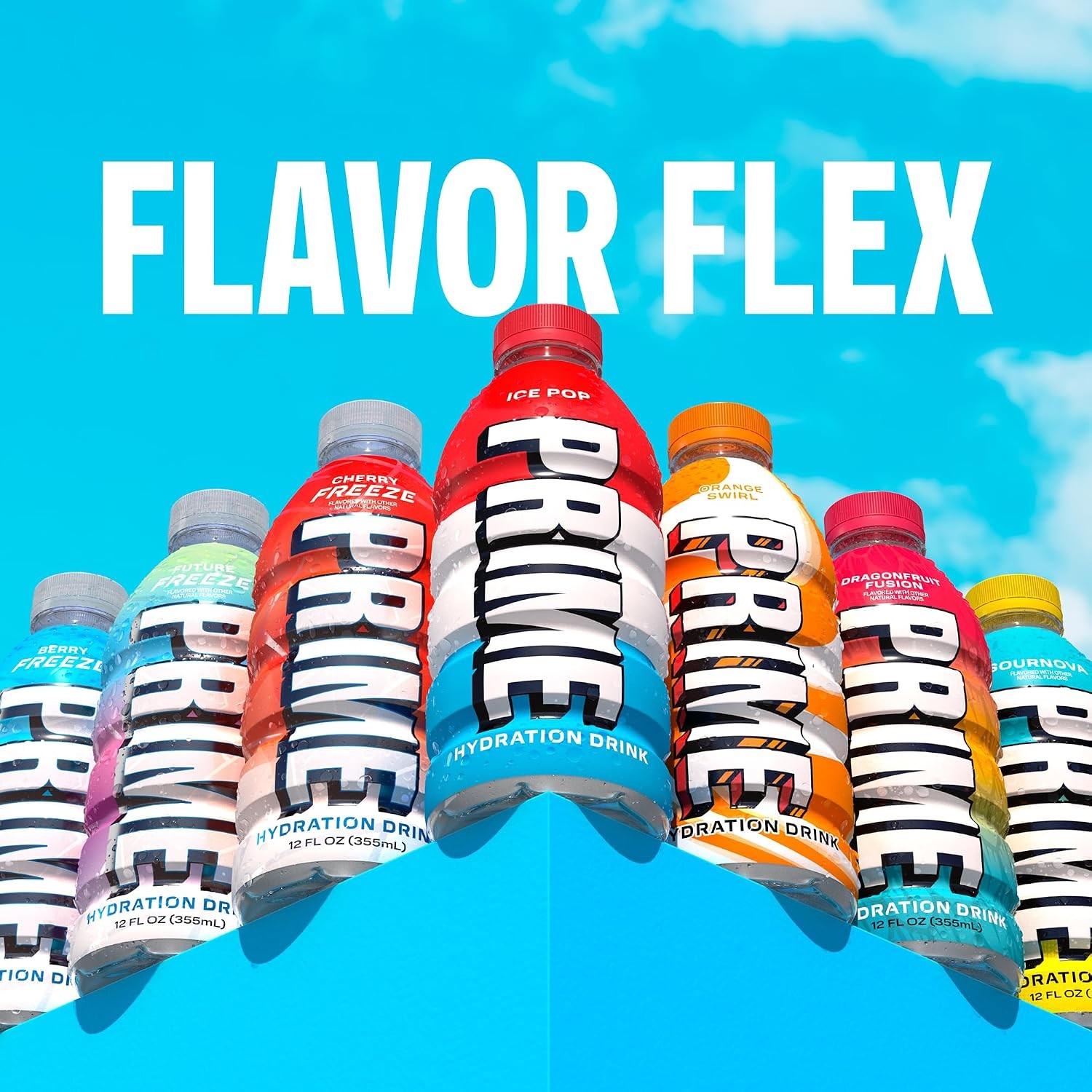 PRIME Hydration Sports Drink Ice Pop Orange Swirl Coconut Water 12oz