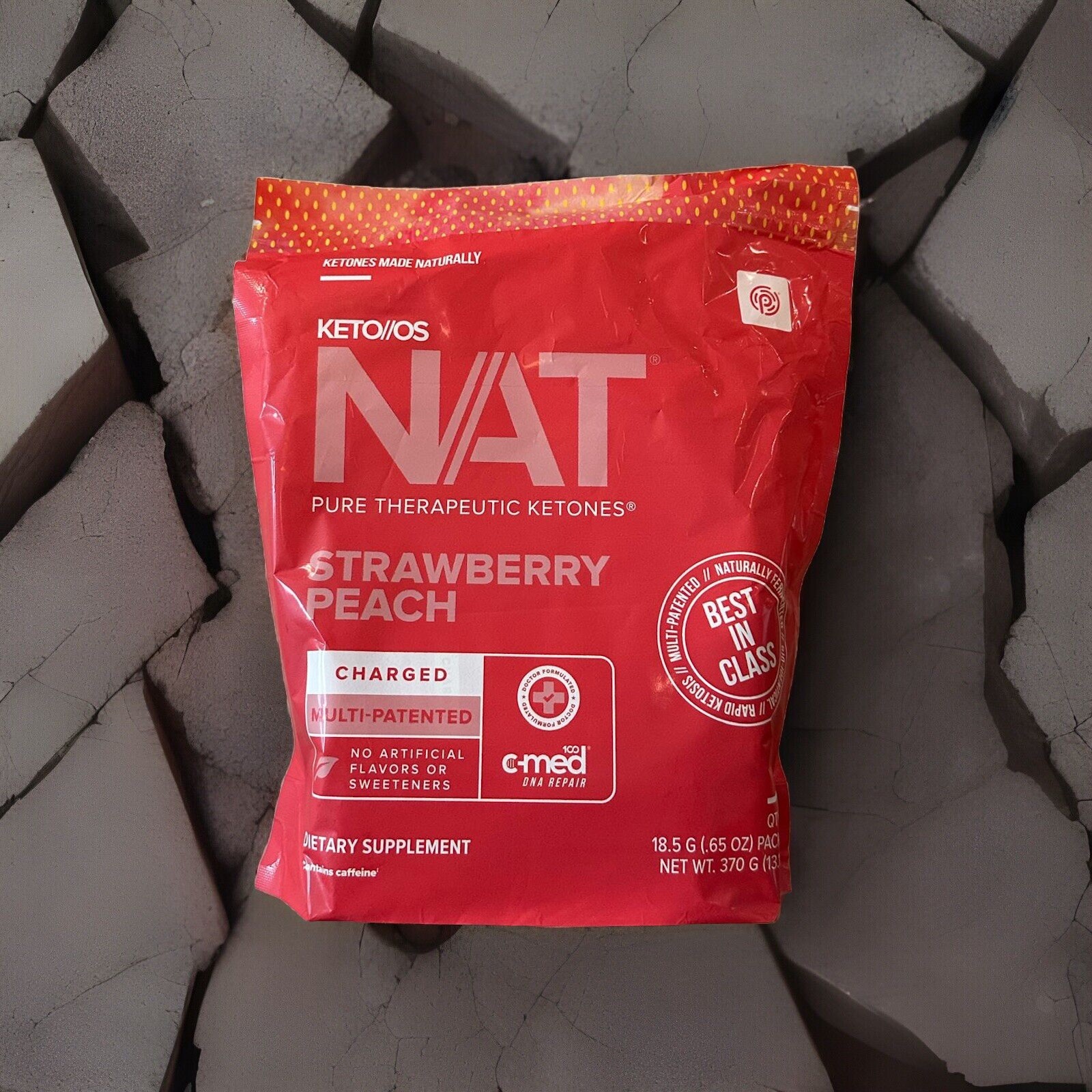 PRUVIT ketone drink Keto Nat STRAWBERRY PEACH Charged 20 pack