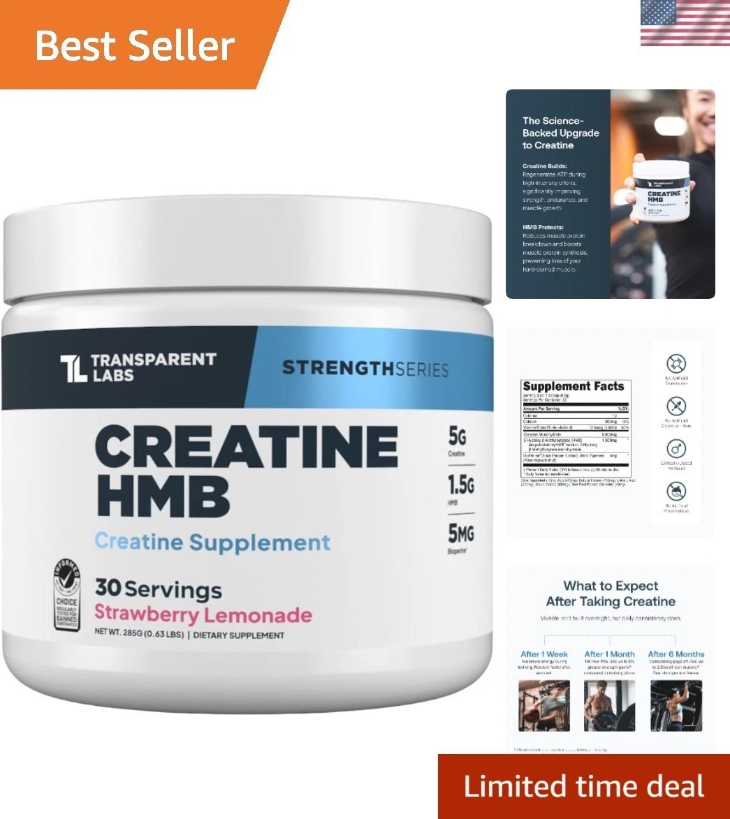 Creatine HMB – Creatine Monohydrate Powder with HMB for Muscle Growth, Increa…