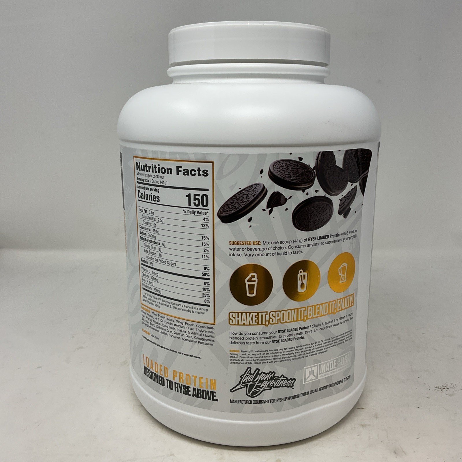 RYSE Loaded Protein Powder – Chocolate Cookie Blast – 54 Servings 4.9 Lb