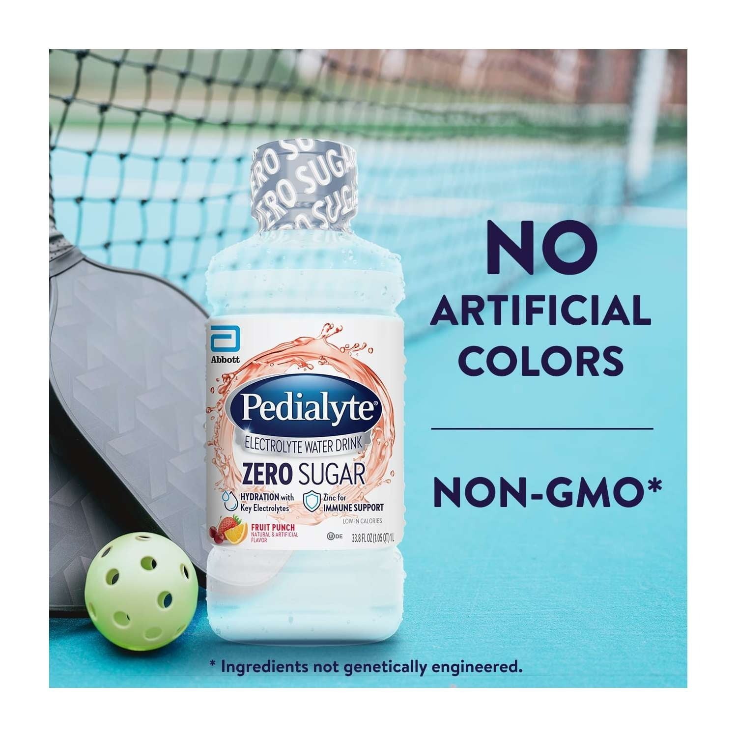 Pedialyte Zero-Sugar Electrolyte Drink, Fruit Punch Flavor, 1 Liter
