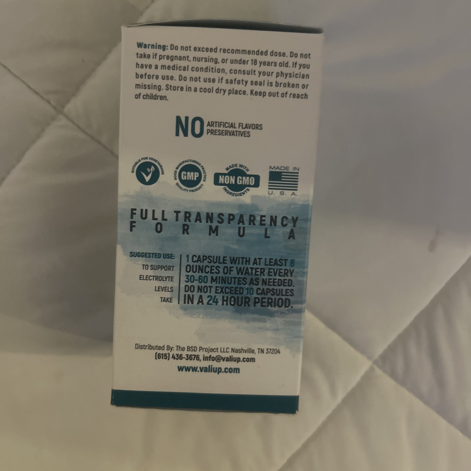VALI Electrolyte Salts Rapid Oral Hydration Replacement Support – 120 Veg. Caps