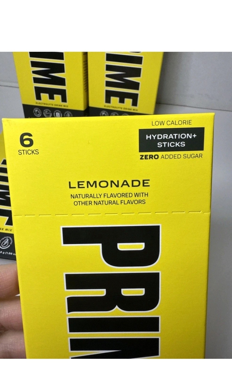 4 Prime Electrolyte Hydration Drink Mix Sticks Lemonade 24 Packs Zero Add Sugar