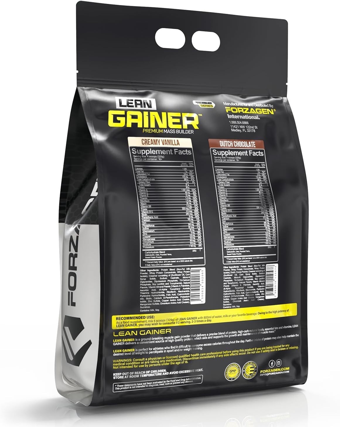 Forzagen Lean Gainer Premium Mass Builder | Mass Gainer Protein Powder for