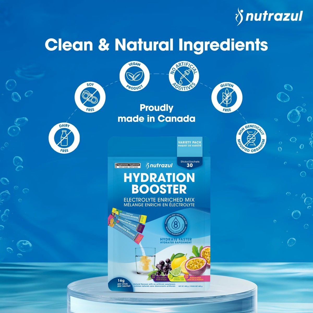Natrazul Hydration Booster Electrolyte Supplement Hydration Support NEW