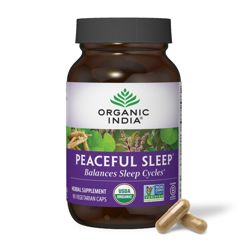Organic India Peaceful Sleep Herbal Supplement – Deep Sleep Aid For Adults