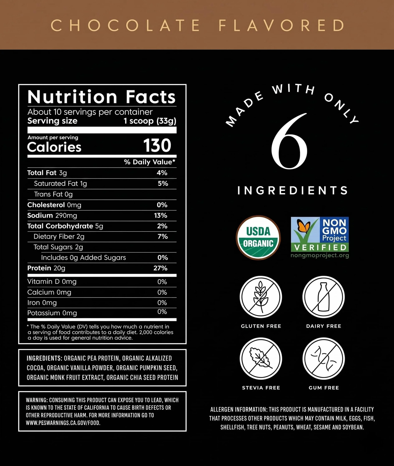 Truvani Organic Plant-Based Protein Powder, Unflavored, 9.88 oz