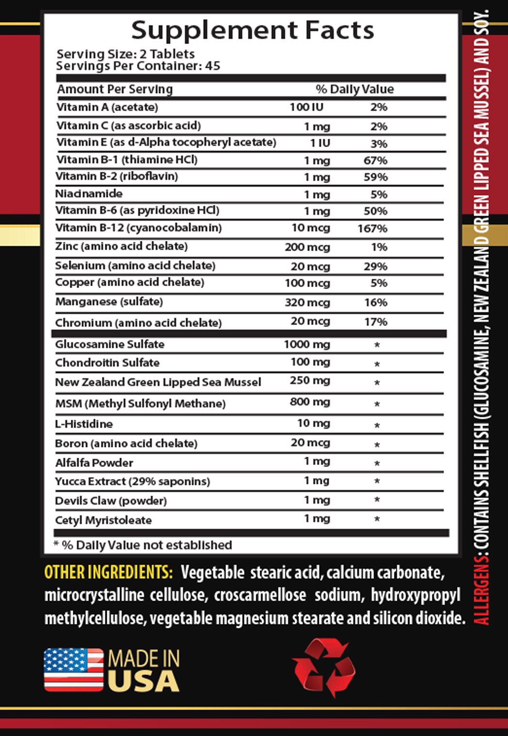 joint health supplement – JOINT MATRIX COMPLEX – msm bulk supplements 3B