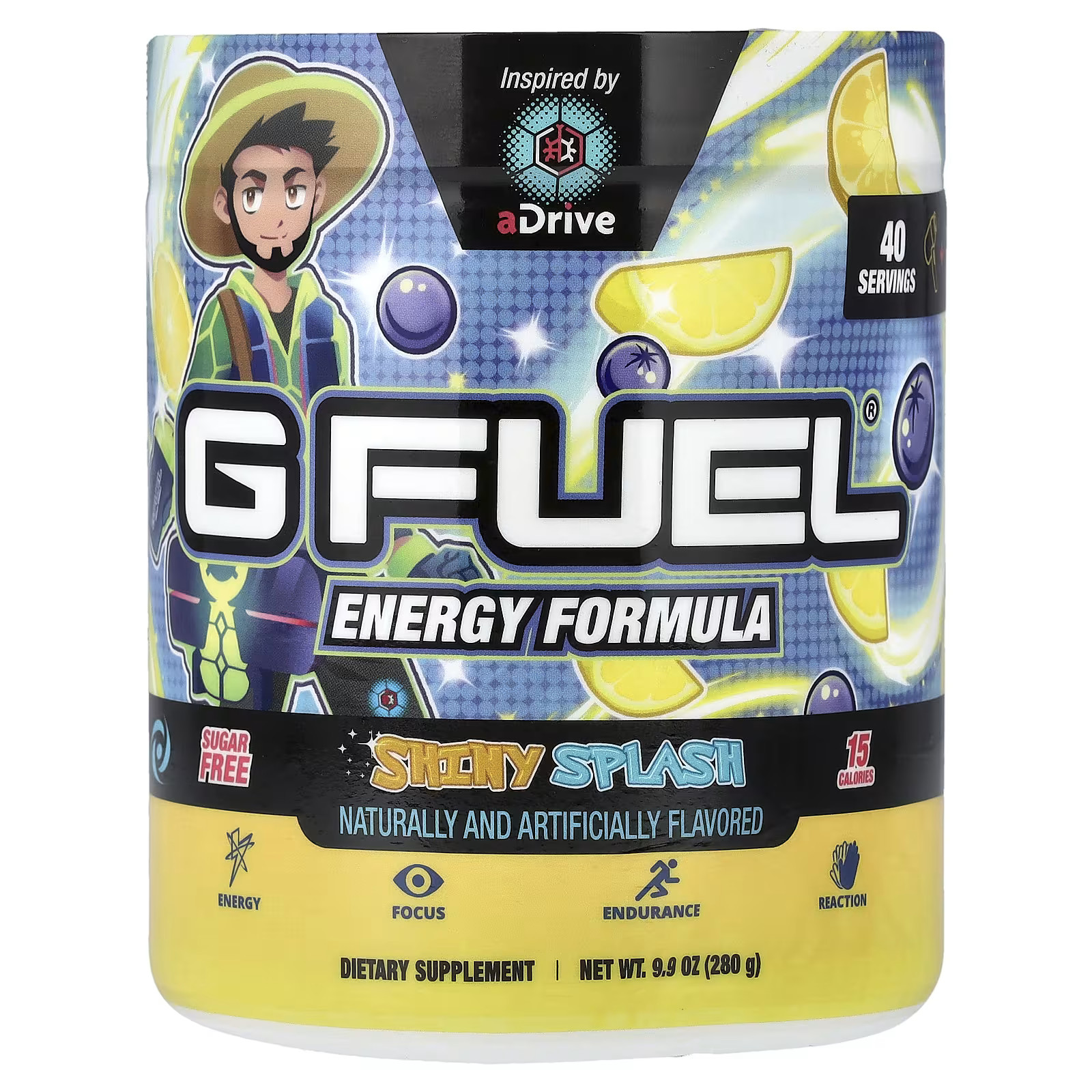 2 X GFUEL, Energy Formula, Shiny Splash, 9.9 oz (280 g)